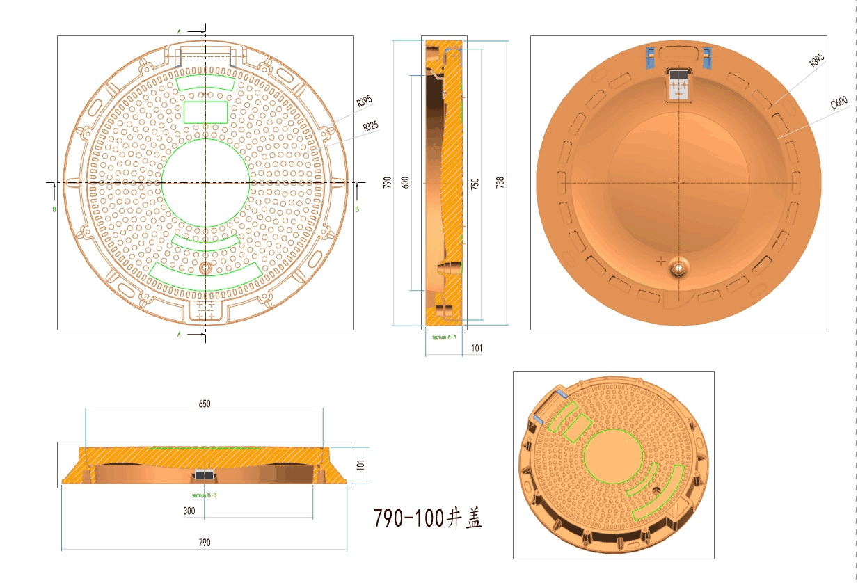 600mm Round Composite Manhole Cover (D400)